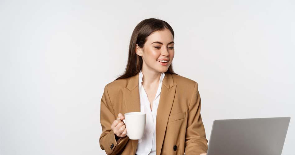 Girl doing an online meeting for PHP 
