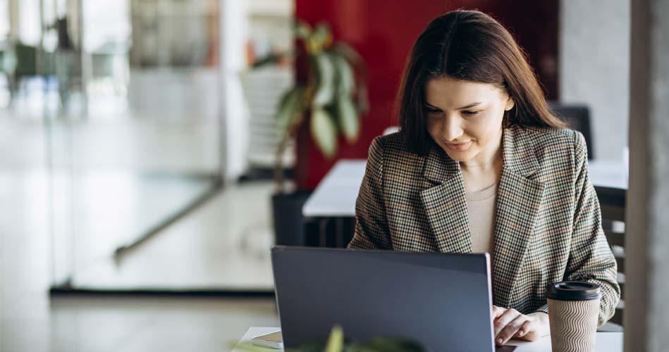 Girl working for Servlet course