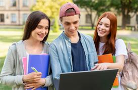 Boy teaching them some thing related to course